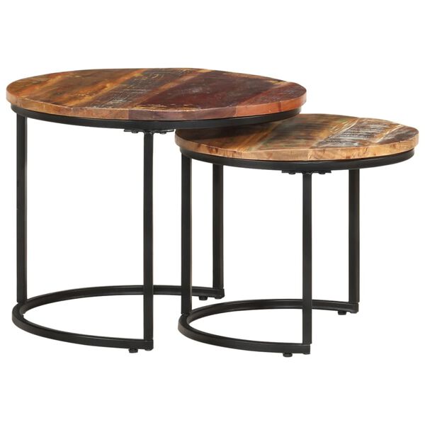 vidaXL Nesting Tables 2 pcs Solid Reclaimed Wood