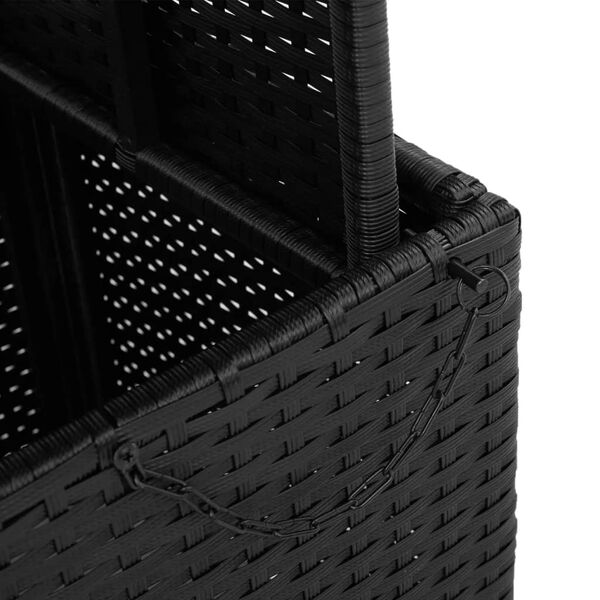 vidaXL Garden Table Black 80x80x71 cm Poly Rattan and Acacia Wood