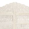 vidaXL Hand carved 4-Panel Room Divider White 160x165 cm Solid Mango Wood