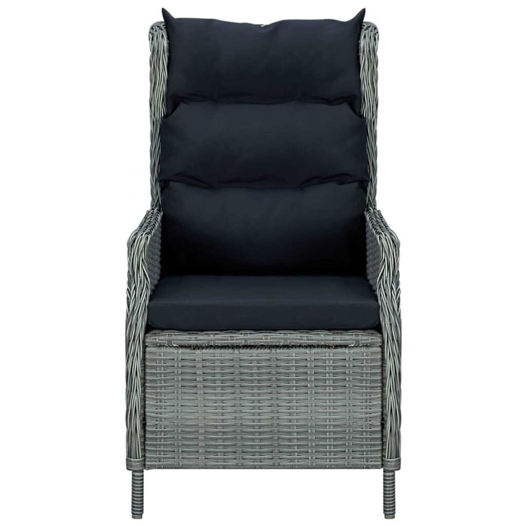 vidaXL 9 Piece Outdoor Dining Set with Cushions Poly Rattan Light Grey