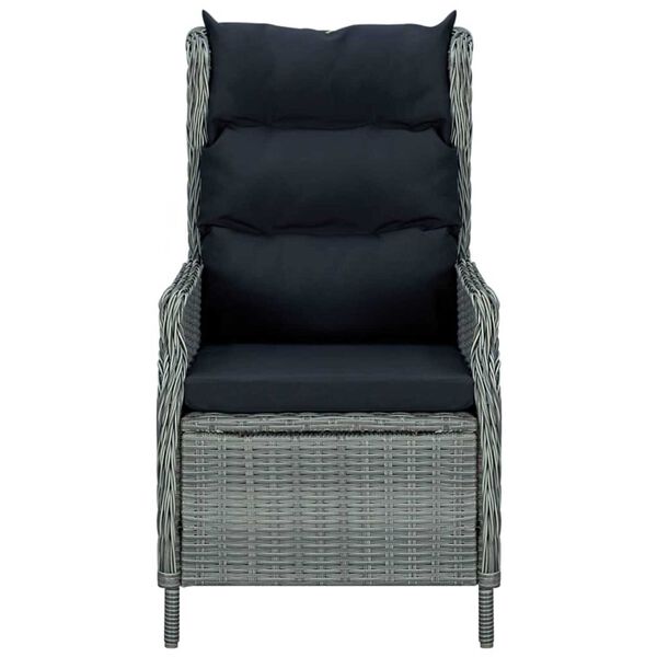 vidaXL 9 Piece Outdoor Dining Set with Cushions Poly Rattan Light Grey