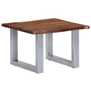 vidaXL Coffee Table with Live Edges 60x60x40 cm Solid Acacia Wood