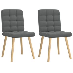 vidaXL Dining Chairs 2 pcs Dark Grey Fabric