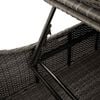 vidaXL Folding Sun Lounger with Cushion and Storage Grey Poly Rattan