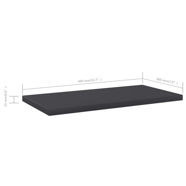 vidaXL Bookshelf Boards 4 pcs Grey 40x20x1.5 cm Engineered Wood