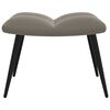 vidaXL Relaxing Chair with a Stool Light Grey Velvet