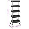 vidaXL 5-Tier Kitchen Trolley Black 42x29x128 cm Iron and ABS