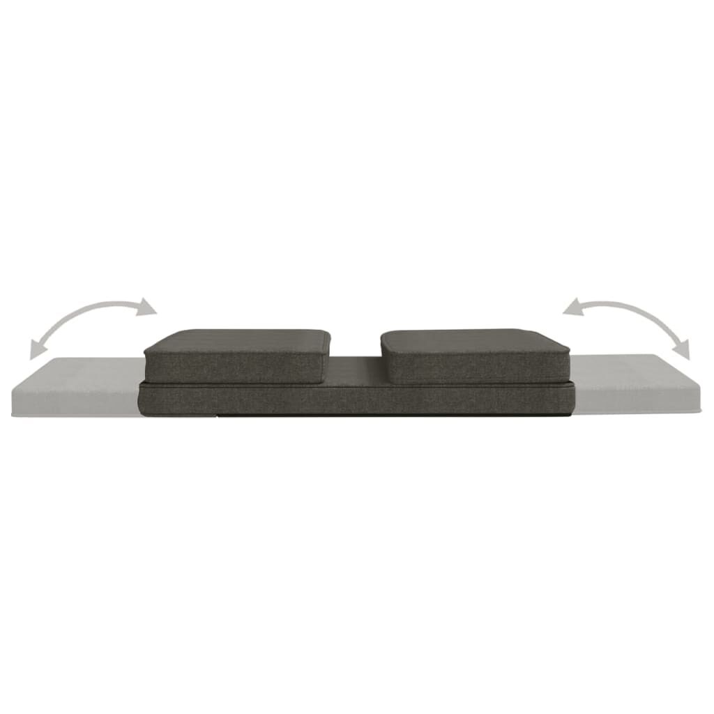 vidaXL Folding Floor Chair Dark Grey Fabric