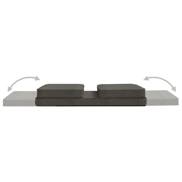 vidaXL Folding Floor Chair Dark Grey Fabric