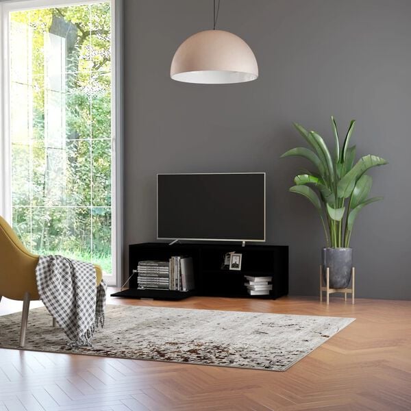 vidaXL TV Cabinet Black 120x34x37 cm Engineered Wood