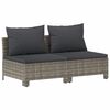 vidaXL 7 Piece Garden Lounge Set with Cushions Grey Poly Rattan