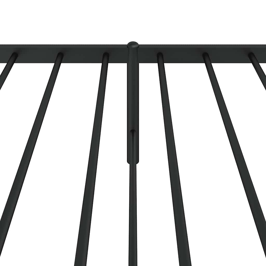 vidaXL Metal Bed Frame without Mattress with Headboard Black 100x190cm