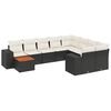 vidaXL 10 Piece Garden Sofa Set with Cushions Black Poly Rattan