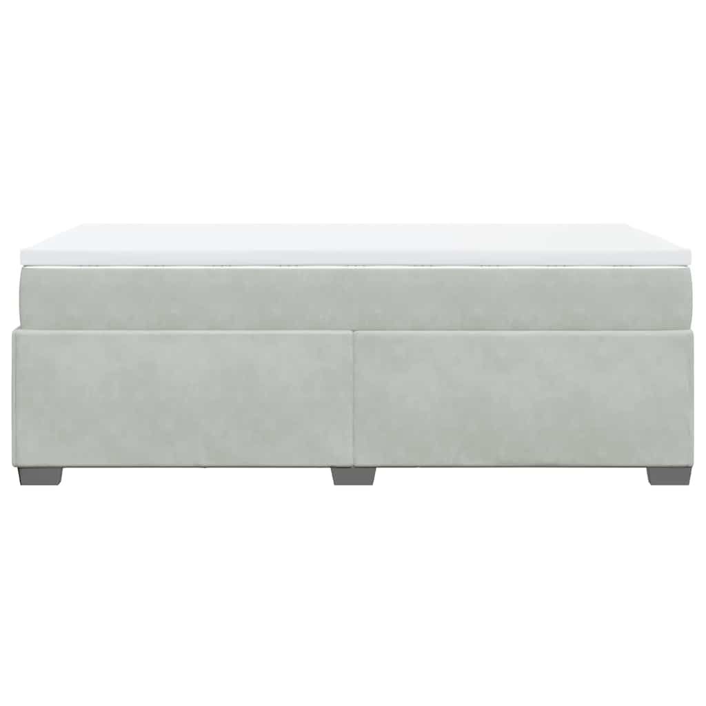 vidaXL Box Spring Bed with Mattress Light Grey Twin Velvet