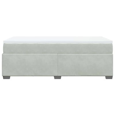 vidaXL Box Spring Bed with Mattress Light Grey Twin Velvet