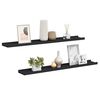 vidaXL Picture Frame Ledge Shelves 2 pcs Black 80x9x3 cm MDF
