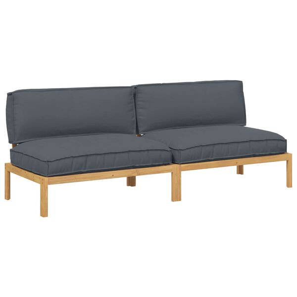 vidaXL Sofa Set Plain Anthracite 240 x 92 x 69 cm Solid Acacia Wood