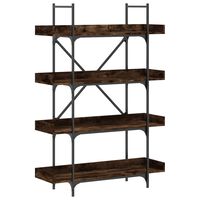 vidaXL Bookcase 4-Tier Smoked Oak 100x33x145.5 cm Engineered Wood