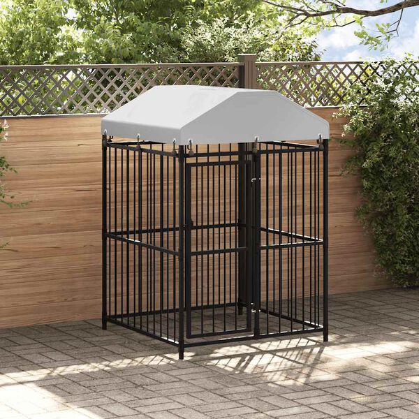 vidaXL Outdoor Dog Kennel with Roof 120x120x150 cm