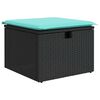 vidaXL Garden Sofa Set with Cushion 6 pcs Black Poly rattan