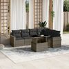 vidaXL 7 Piece Garden Sofa Set with Cushions Grey Poly Rattan