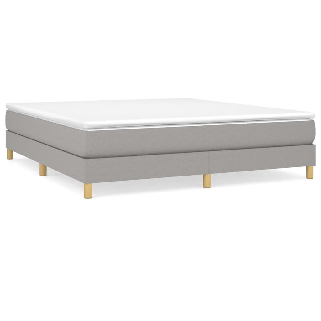 vidaXL Bed Frame without Mattress Light Grey King Fabric (US Only)