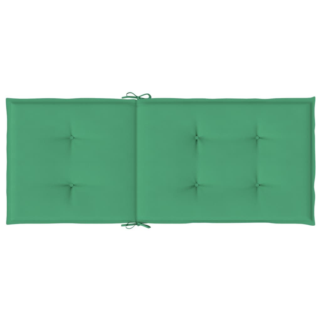 vidaXL Garden Highback Chair Cushions 2 pcs Green 120x50x3 cm Fabric