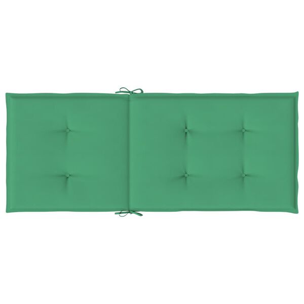 vidaXL Garden Highback Chair Cushions 2 pcs Green 120x50x3 cm Fabric