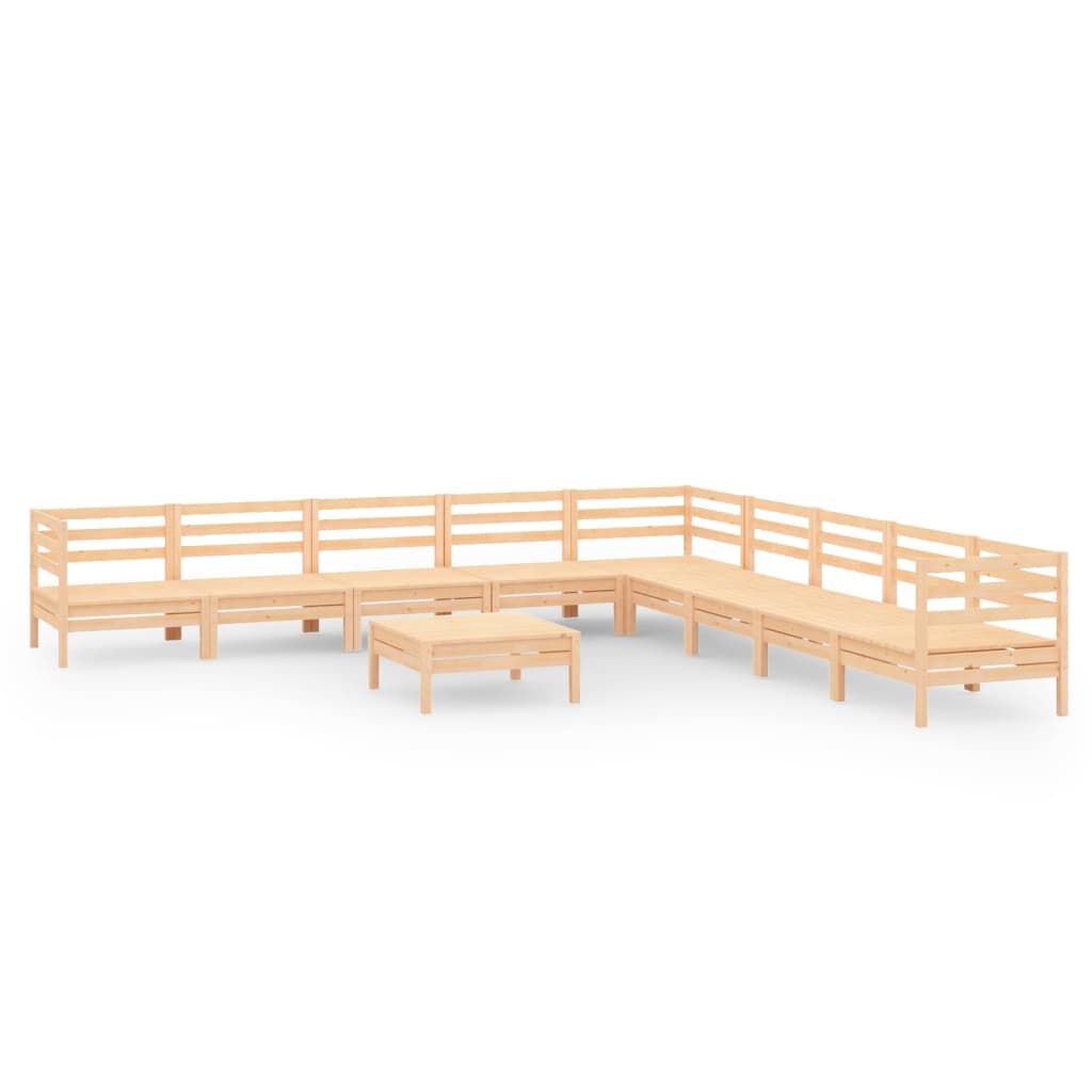 vidaXL 10 Piece Garden Lounge Set Solid Wood Pine