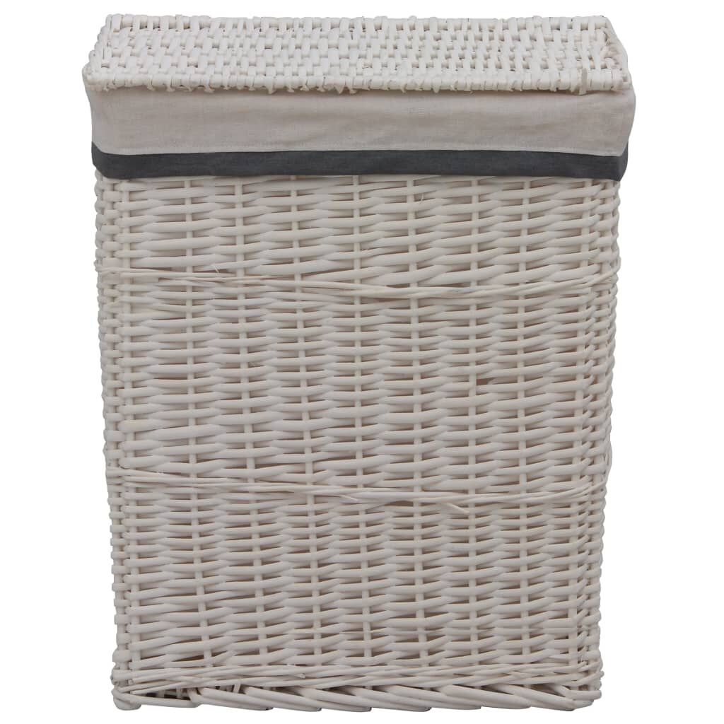 vidaXL Laundry Basket White Willow