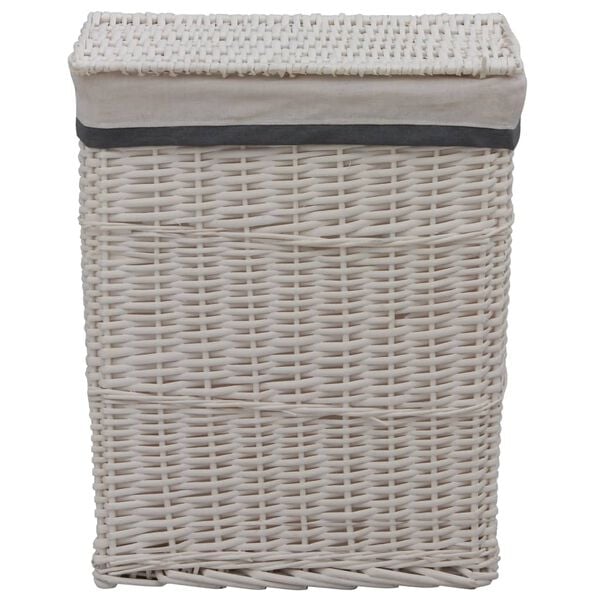 vidaXL Laundry Basket White Willow