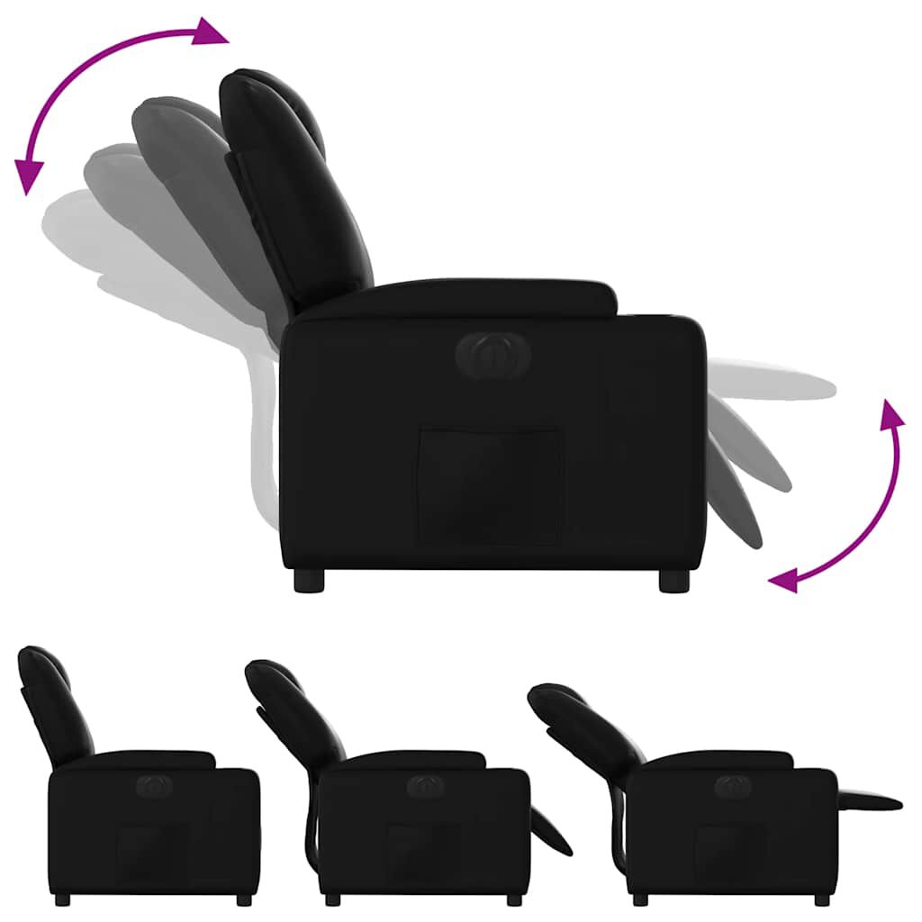 vidaXL Electric Recliner Chair Black Faux Leather