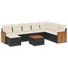 vidaXL 9 Piece Garden Sofa Set with Cushions Black Poly Rattan