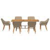 vidaXL Garden Dining Set 7 pcs Beige and brown Poly Rattan