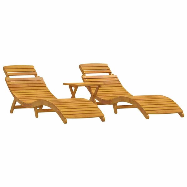 vidaXL Sun Lounger Solid Acacia Wood Brown