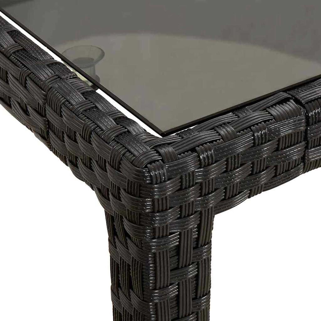 vidaXL Garden Dining Table Black 90 x 90 x 75 cm Poly rattan