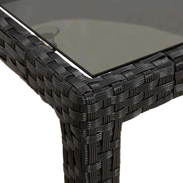 vidaXL Garden Dining Table Black 90 x 90 x 75 cm Poly rattan
