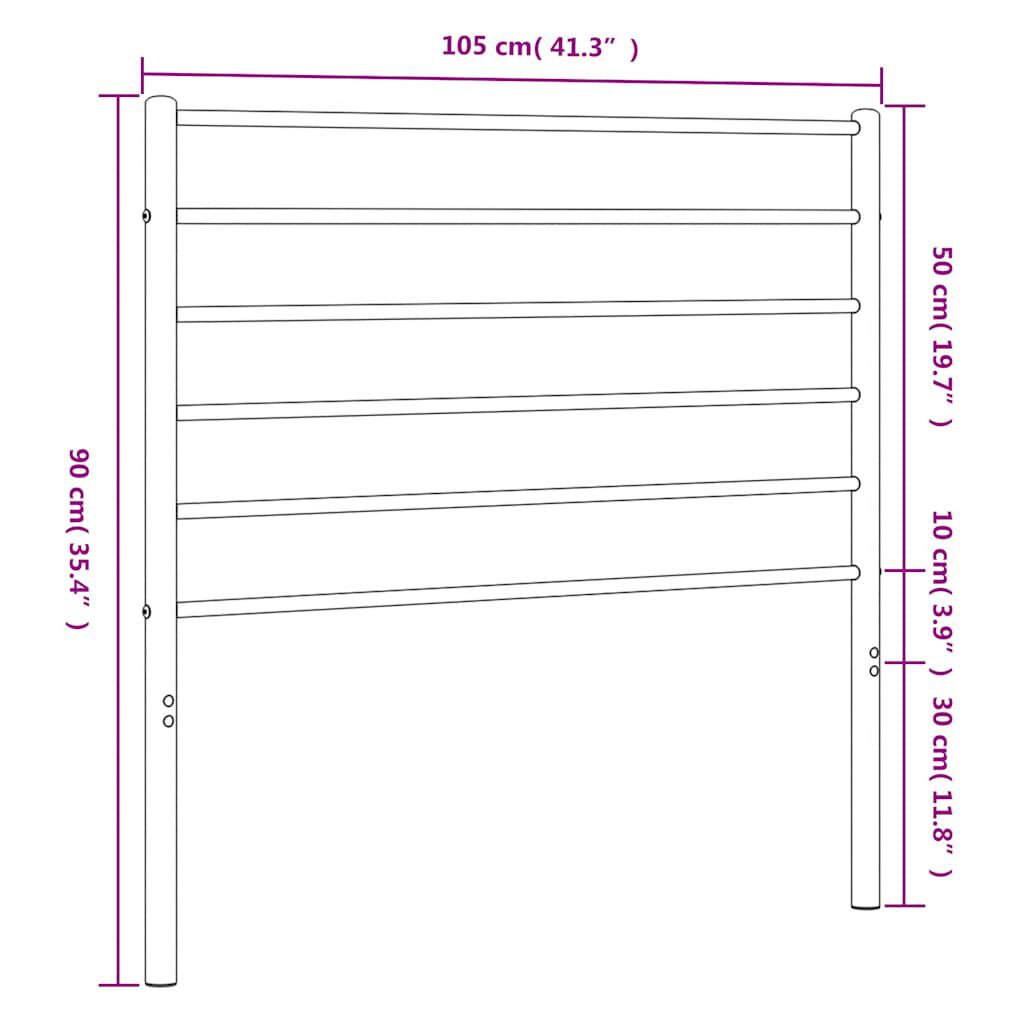vidaXL Metal Headboard White 100 cm
