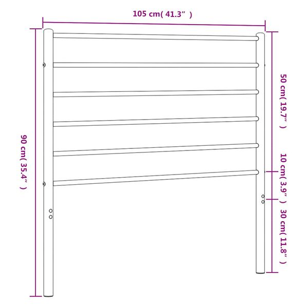 vidaXL Metal Headboard White 100 cm