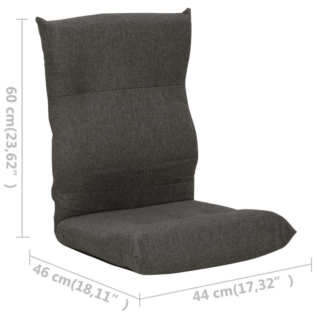 vidaxl Folding Floor Chair Dark Grey Fabric