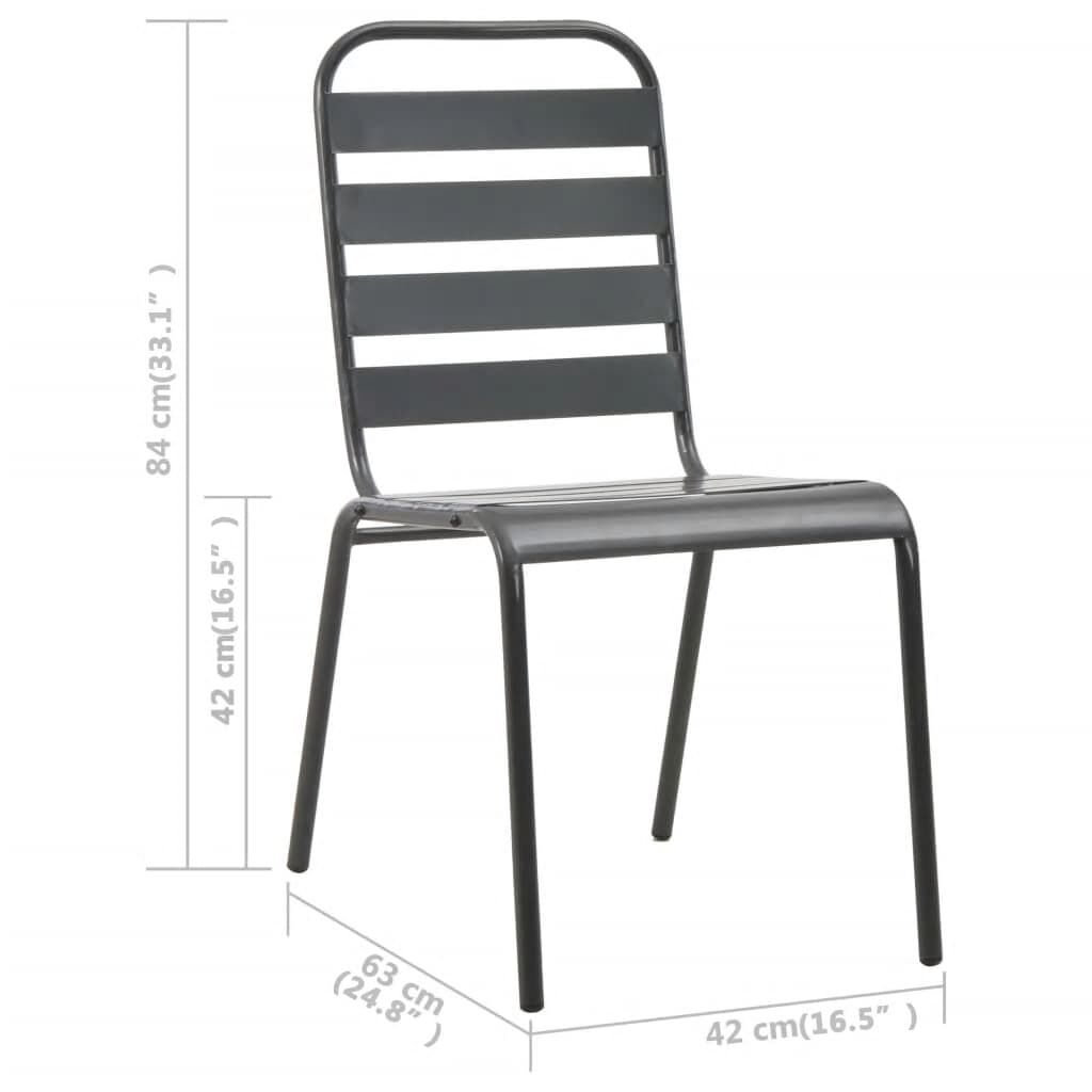 vidaXL 5 Piece Garden Dining Set Steel Dark Grey