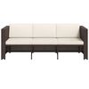 vidaXL 4 Piece Garden Lounge Set with Cushions Poly Rattan Brown
