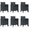 vidaXL Garden Dining Set 7 pcs Anthracite Polt rattan