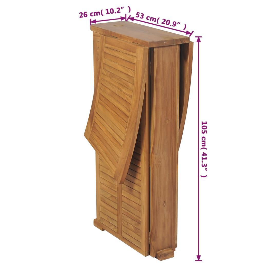 vidaXL Folding Bar Table 155x53x105 cm Solid Teak Wood