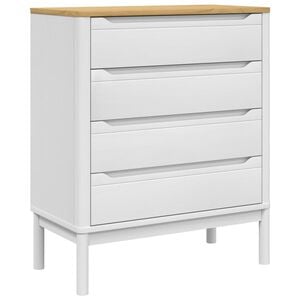 vidaXL Chest of Drawers FLORO White Solid Wood Pine