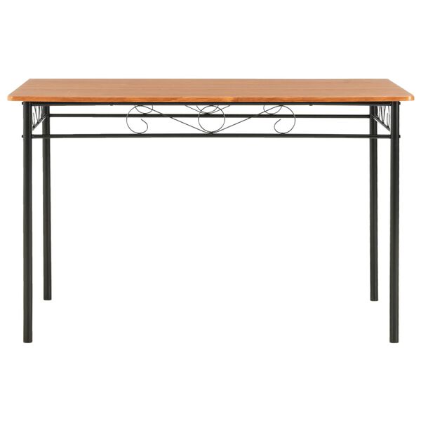 vidaXL 7 Piece Dining Set MDF and Steel Brown
