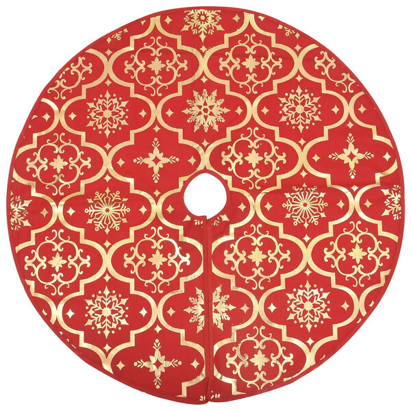 vidaXL Luxury Christmas Tree Skirt with Sock Red 90 cm Fabric
