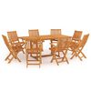 vidaXL 9 Piece Garden Dining Set Solid Teak Wood