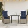 vidaXL 5 Piece Garden Dining Set with Cushions Grey Poly Rattan