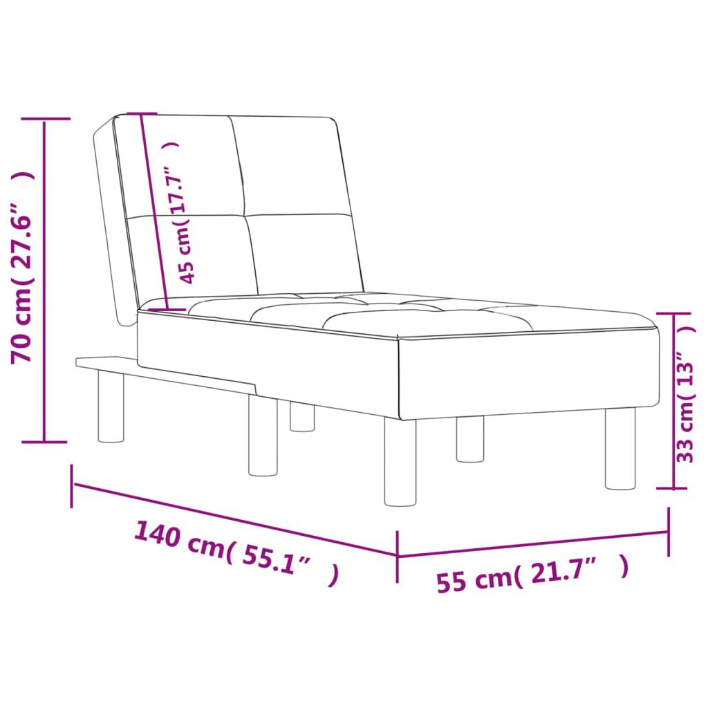 vidaXL Chaise Longue Grey Faux Leather